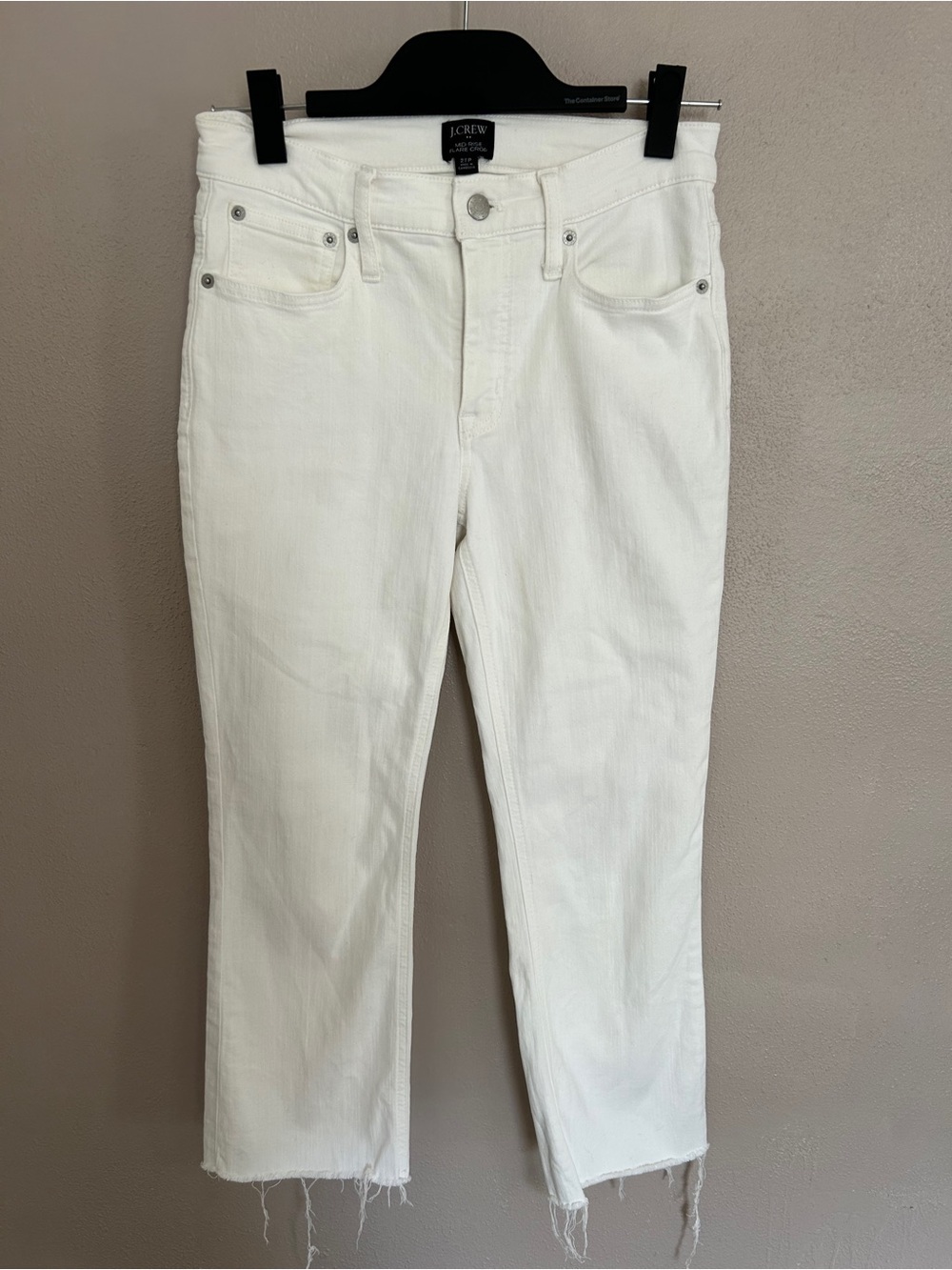 J.Crew White Flare Crop Jeans Coastal Cowgirl Nautical Summer Minimalist